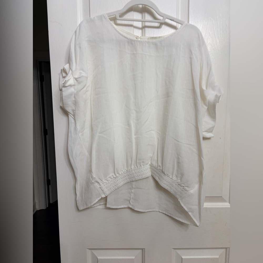 Pinch White Relaxed Short-Sleeve Blouse